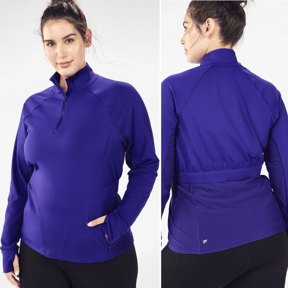 NWT Fabletics Royal Blue Rosalia Performance Long-Sleeve Top/Jacket Size XL New